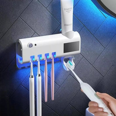 Porta Escovas/Dispenser de Pasta Com Esterilizador UV - SteriBrush UV Pro - Steri Brush UV Pro - Tudo Shop