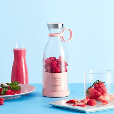 Liquidificador Portátil Carregador USB - Fresh Blender - Branco, Rosa - Tudo Shop